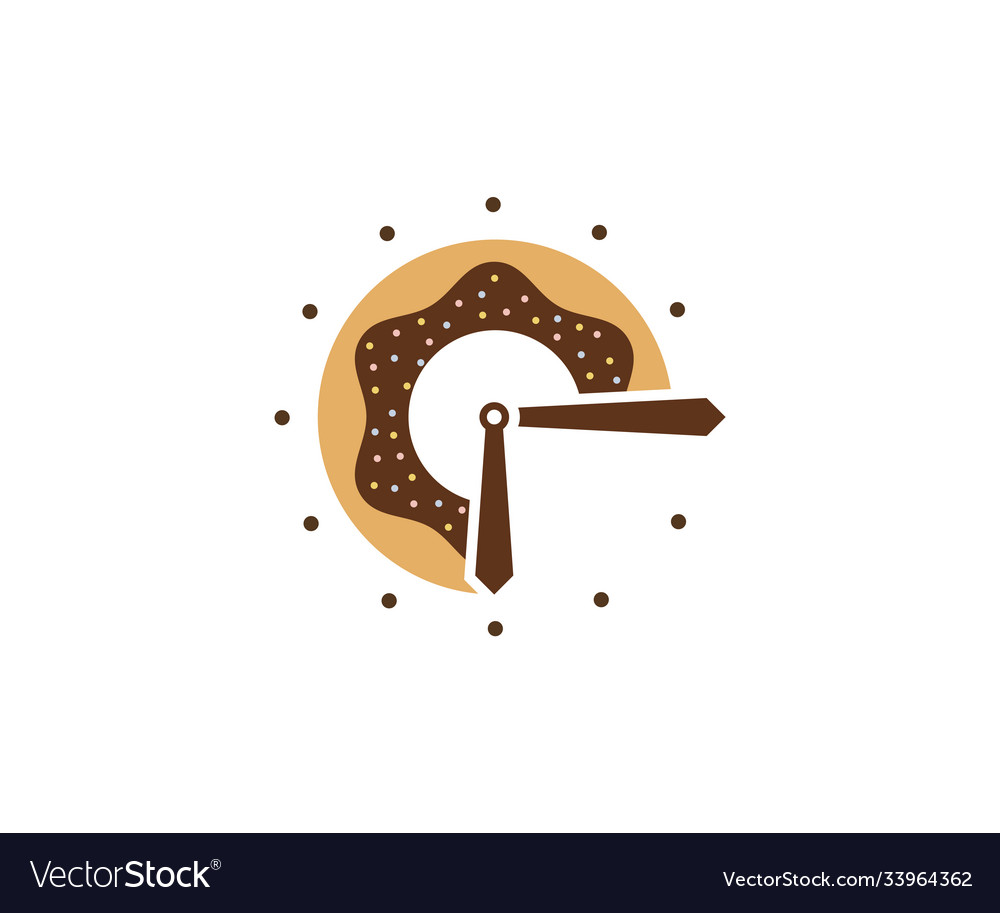 Donuts clock logo design template bakery