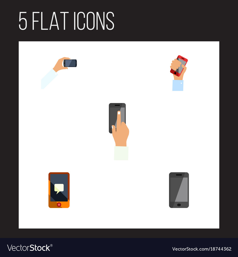 Flache Icon Telefon-Set von Handy