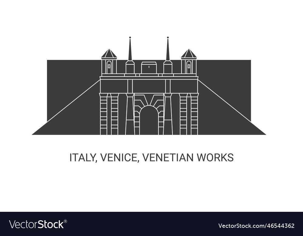 Italy venice venetian works travel landmark Vector Image