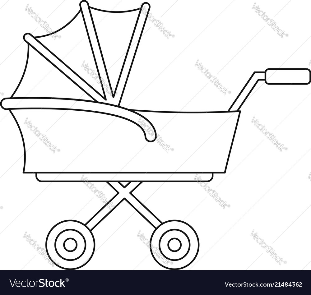 Kid trolley icon outline style Royalty Free Vector Image