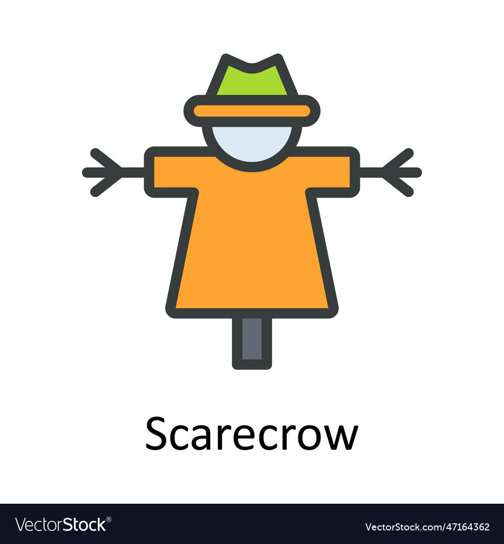 Scarecrow fill outline icon design illust