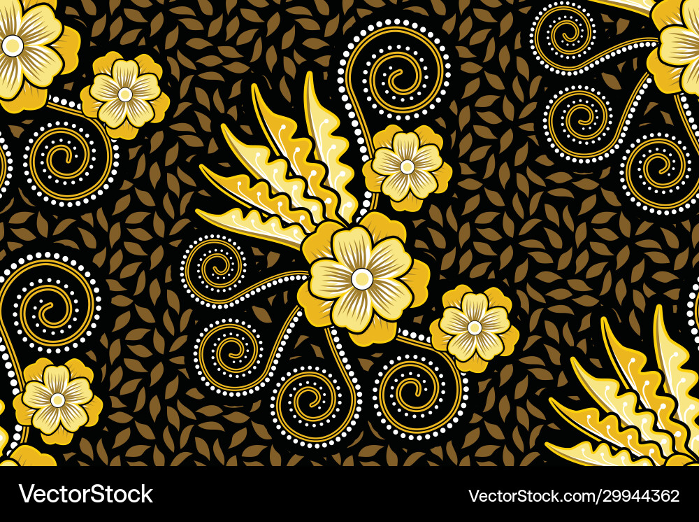 Seamless pattern with floral tropical batik motif Vector Image