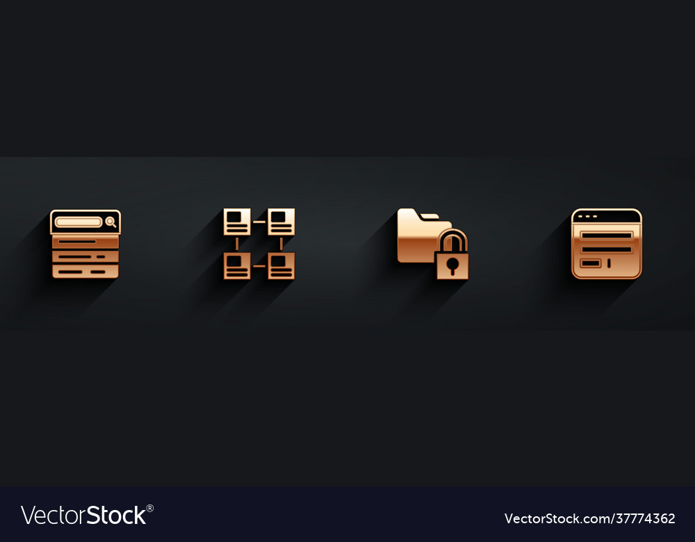 Set search engine hierarchy organogram chart Vector Image