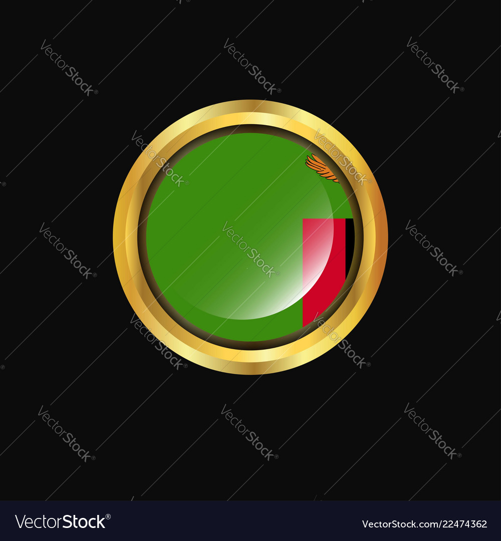 Sambia flag golden button