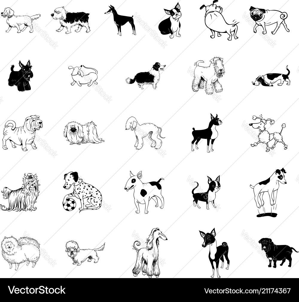 Dog collection clipart Royalty Free Vector Image
