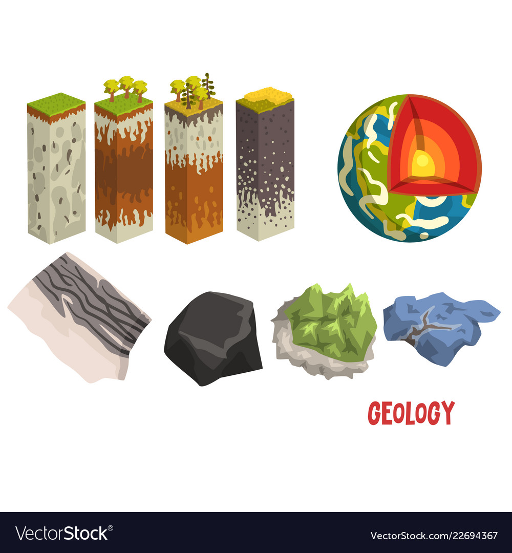 Geology science elements stratigraphic columns Vector Image