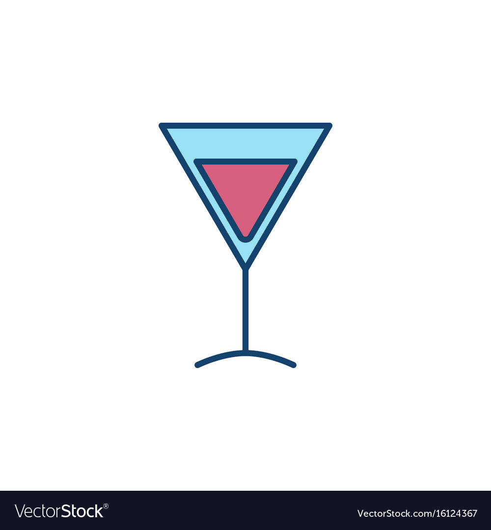 Martini glass colorful icon