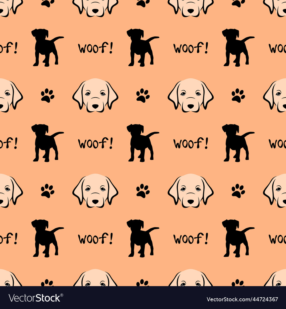 Seamless pattern made up of cute labradors