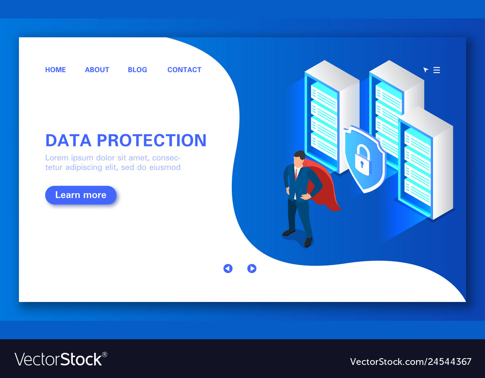 Server data protection concept software Royalty Free Vector