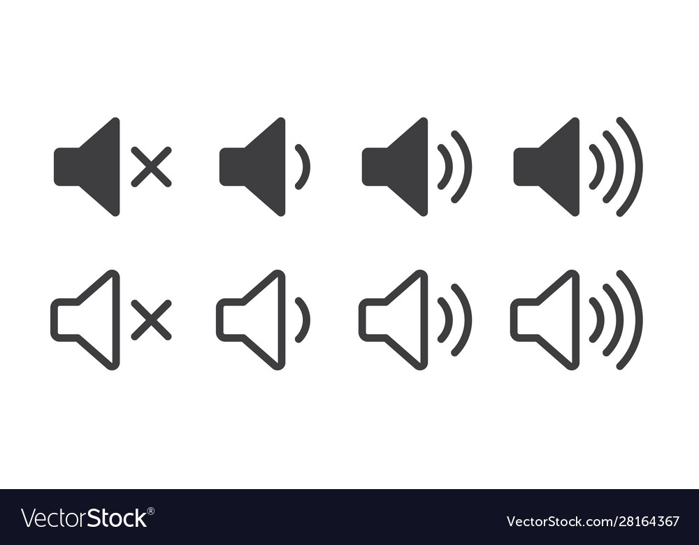 Set sound icons design flat style volume levels Vector Image