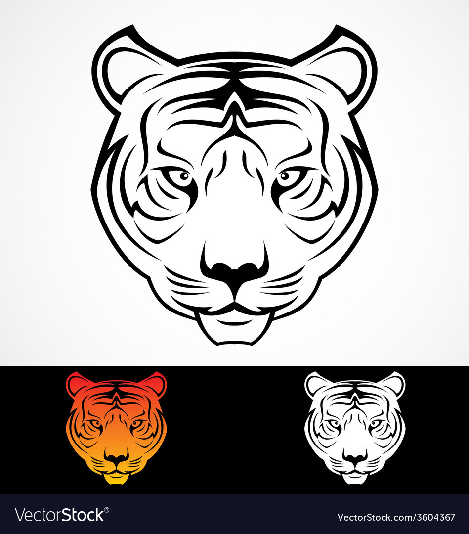 Tiger Angry Tiger Face Tiger Knife Head Tiger Tattoo Vector Stock Vector by  ©thinkliketiger@gmail.com 493446154