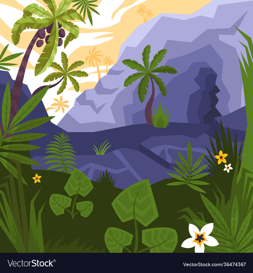 Tropical landscape Royalty Free Vector Image - VectorStock