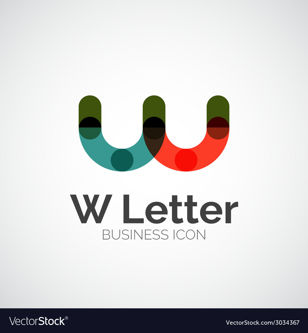 W letter company logo minimal design Royalty Free Vector