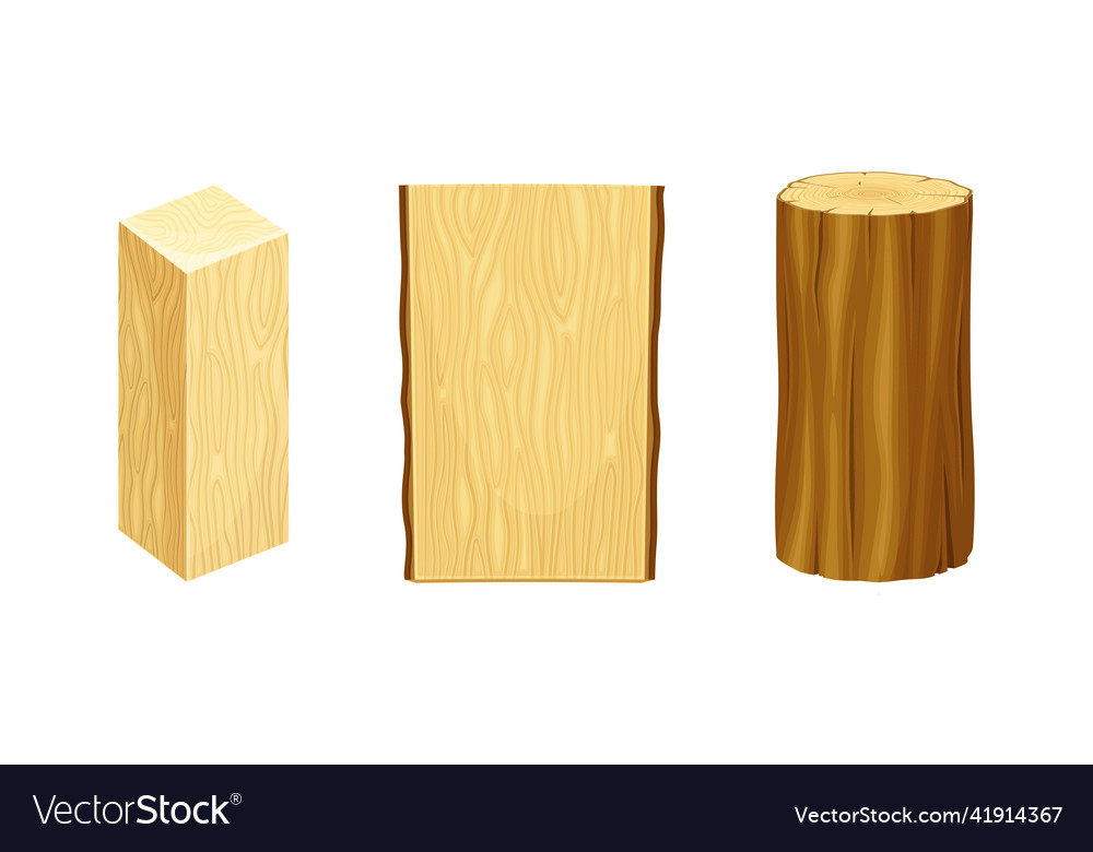 Woodworking industry materials set log and wood