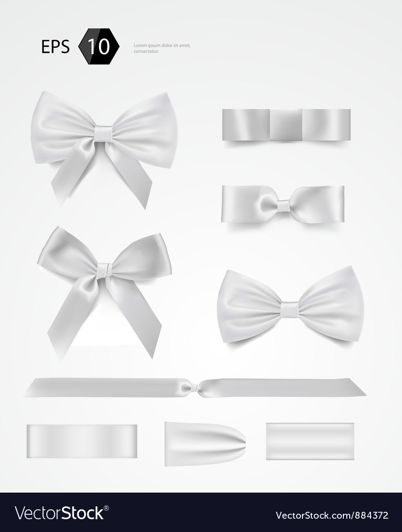 Bow collection Royalty Free Vector Image - VectorStock