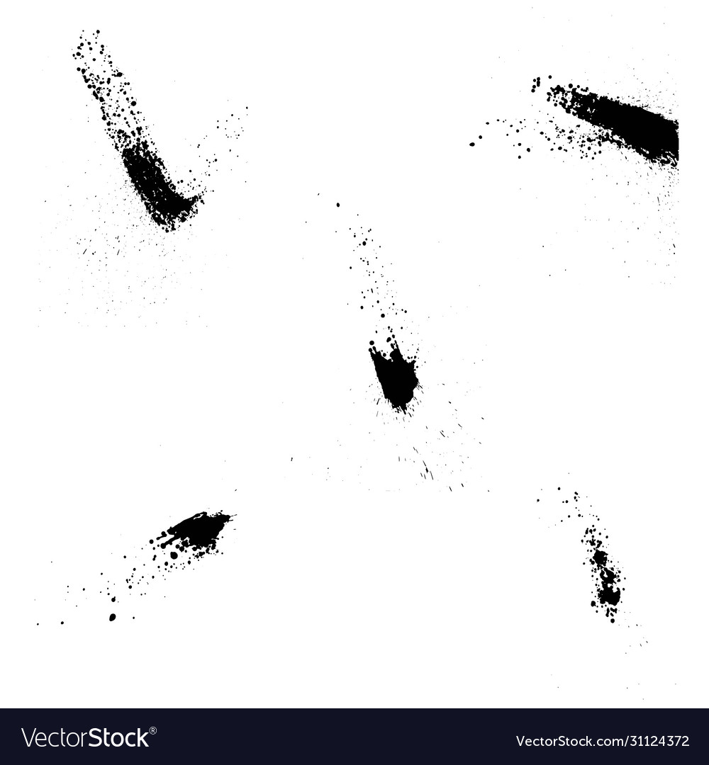 Brush ink splash set Royalty Free Vector Image