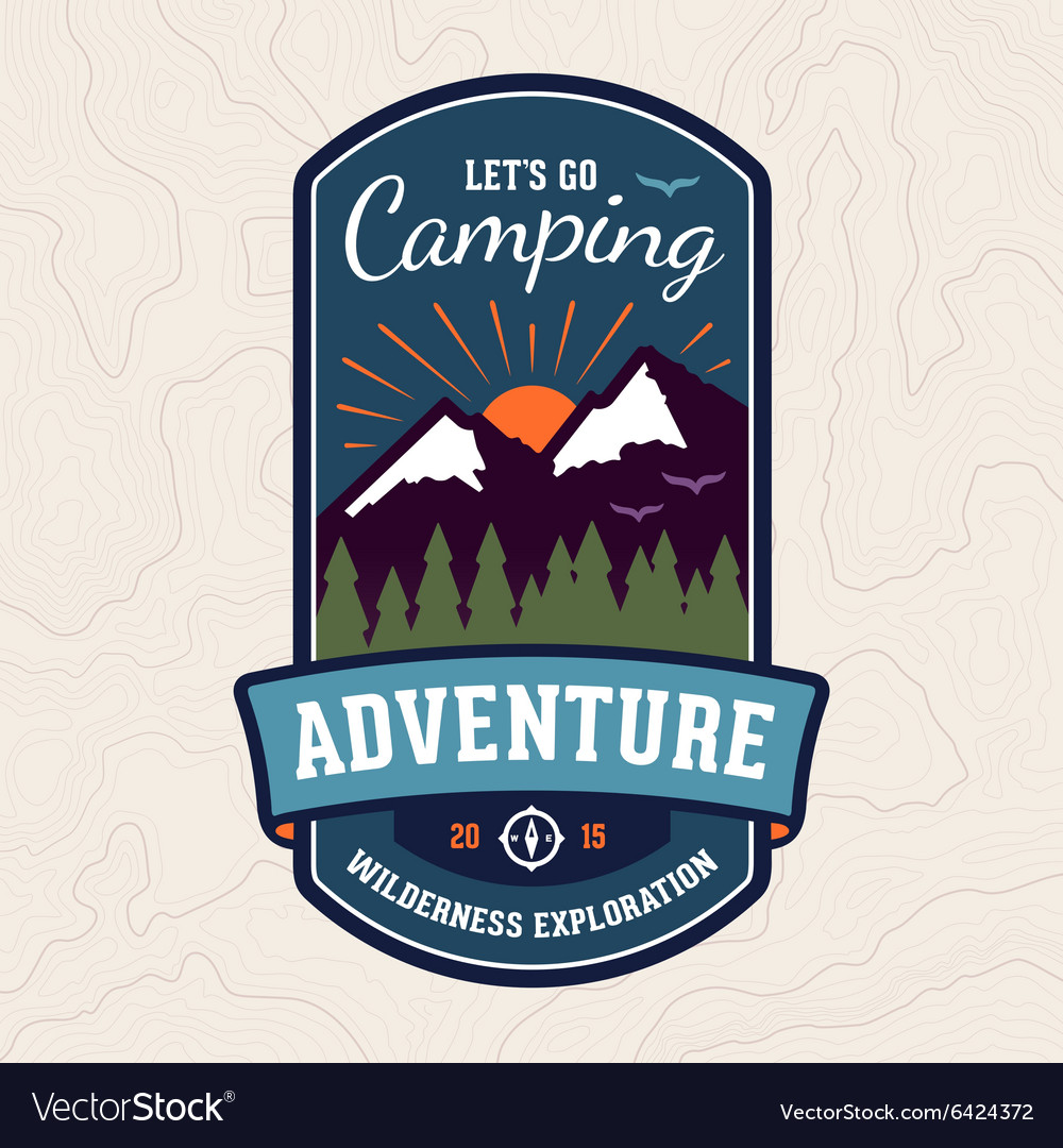 Camping emblem Royalty Free Vector Image - VectorStock