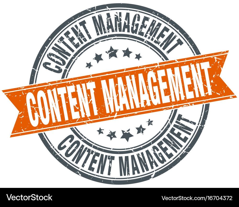 Content management round grunge ribbon stamp Vector Image