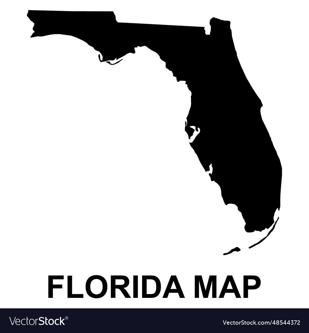 Florida map shape united states of america flat Vector Image