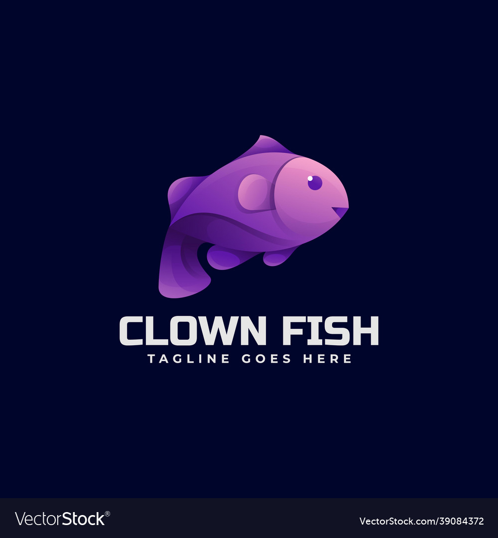 Logo Clown Fisch Gradienten bunten Stil