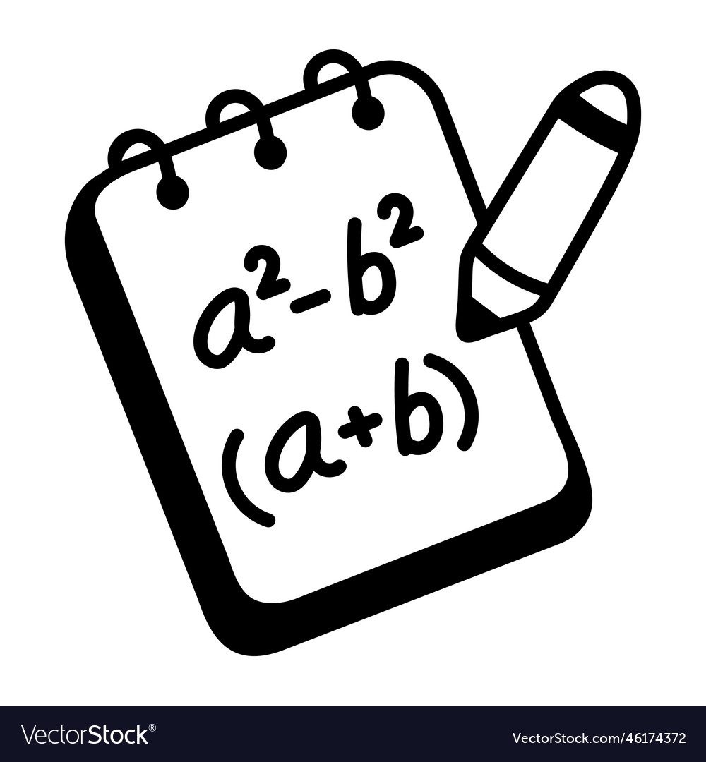 Math notepad royalty free vector image vectorstock