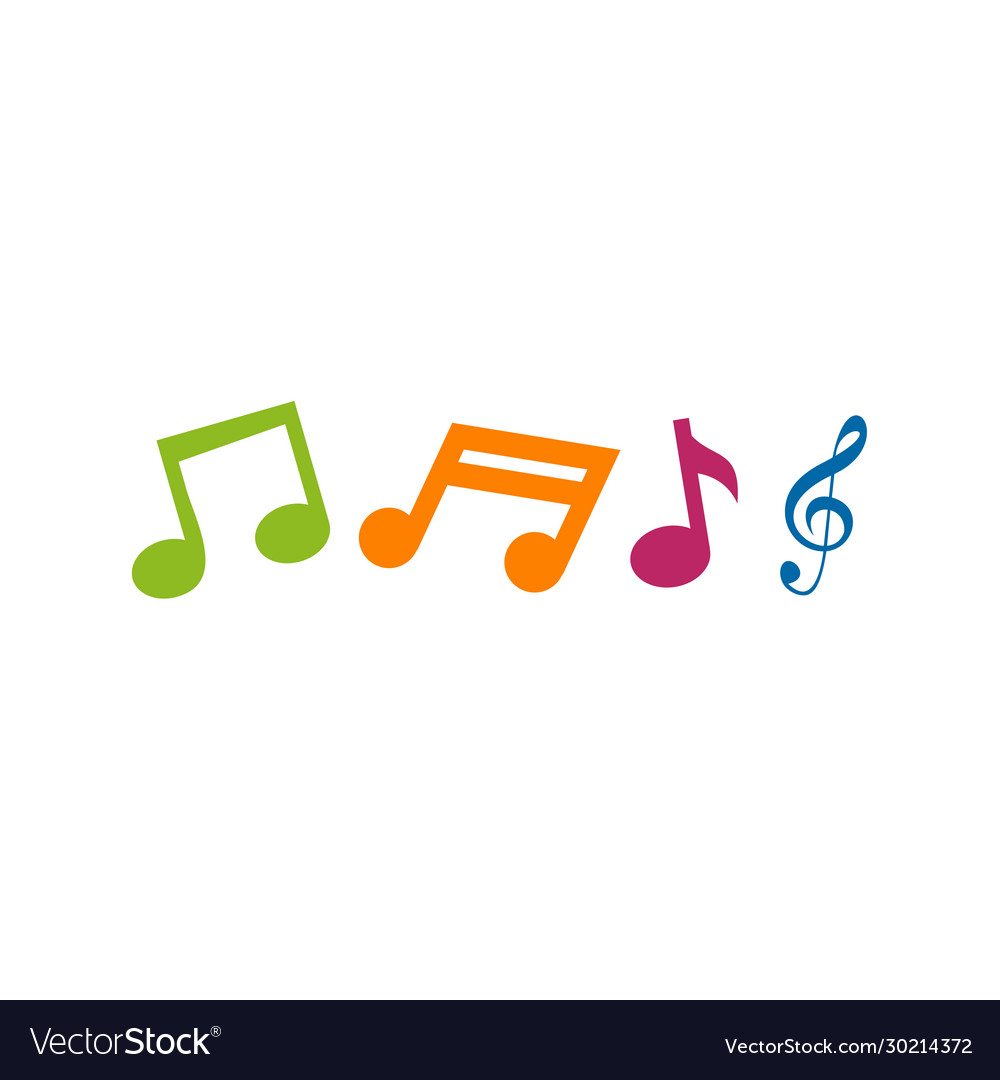 Music note symphony icon logo design template Vector Image