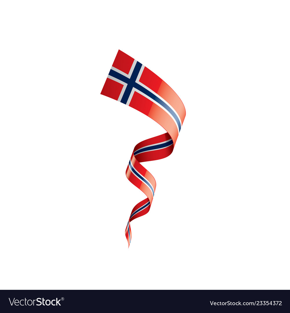 Norway flag on a white