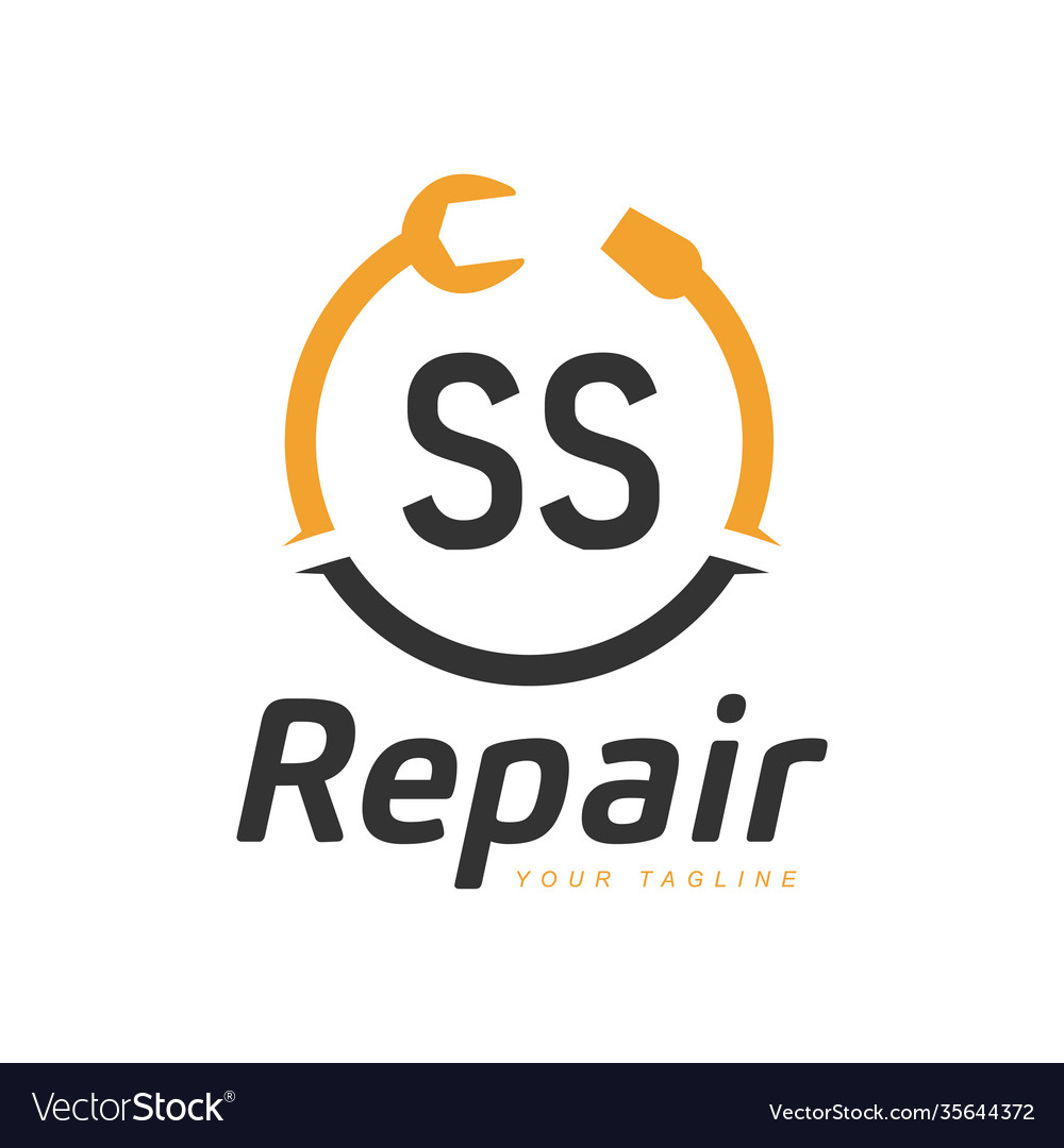 Ss letter design with repairing logo modern