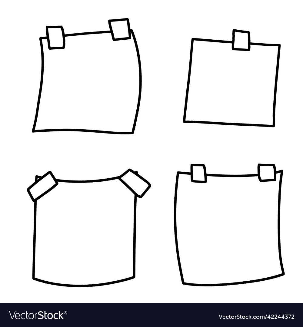 Sticker empty piece of paper with sticky tape Vector Image