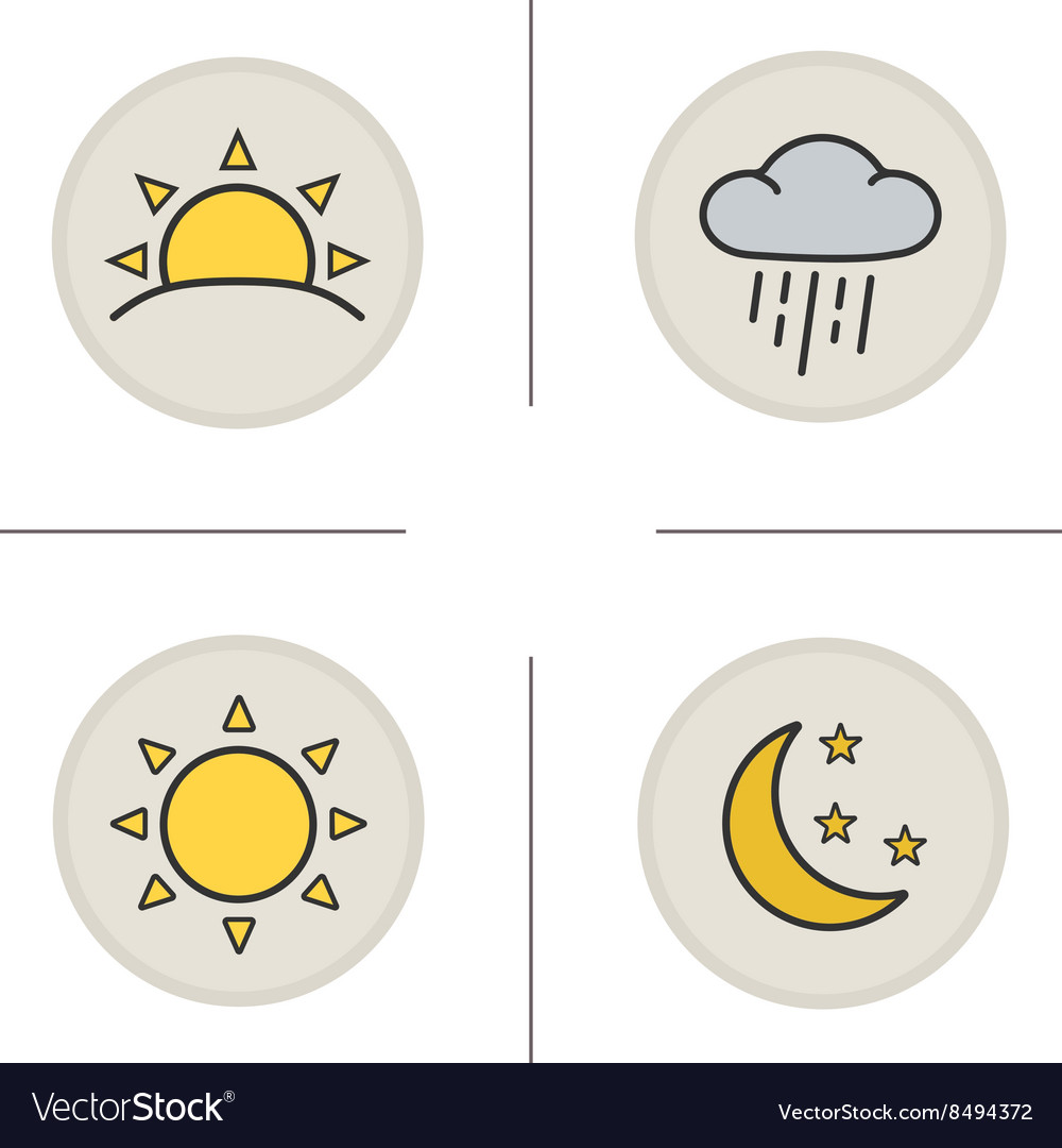 Weather color icons set