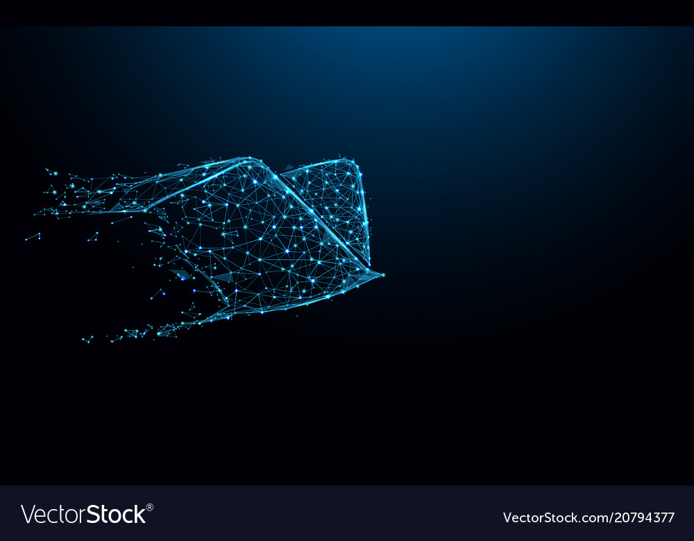 Bird And Wings Flying Email Icon Symbol Vector Image