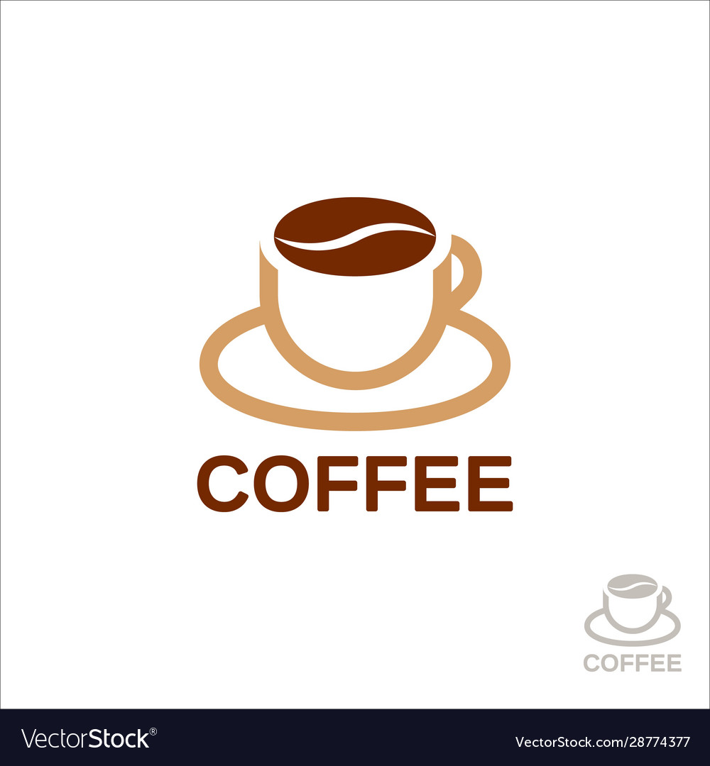 Cup coffee penn in form beans Royalty Free Vector Image