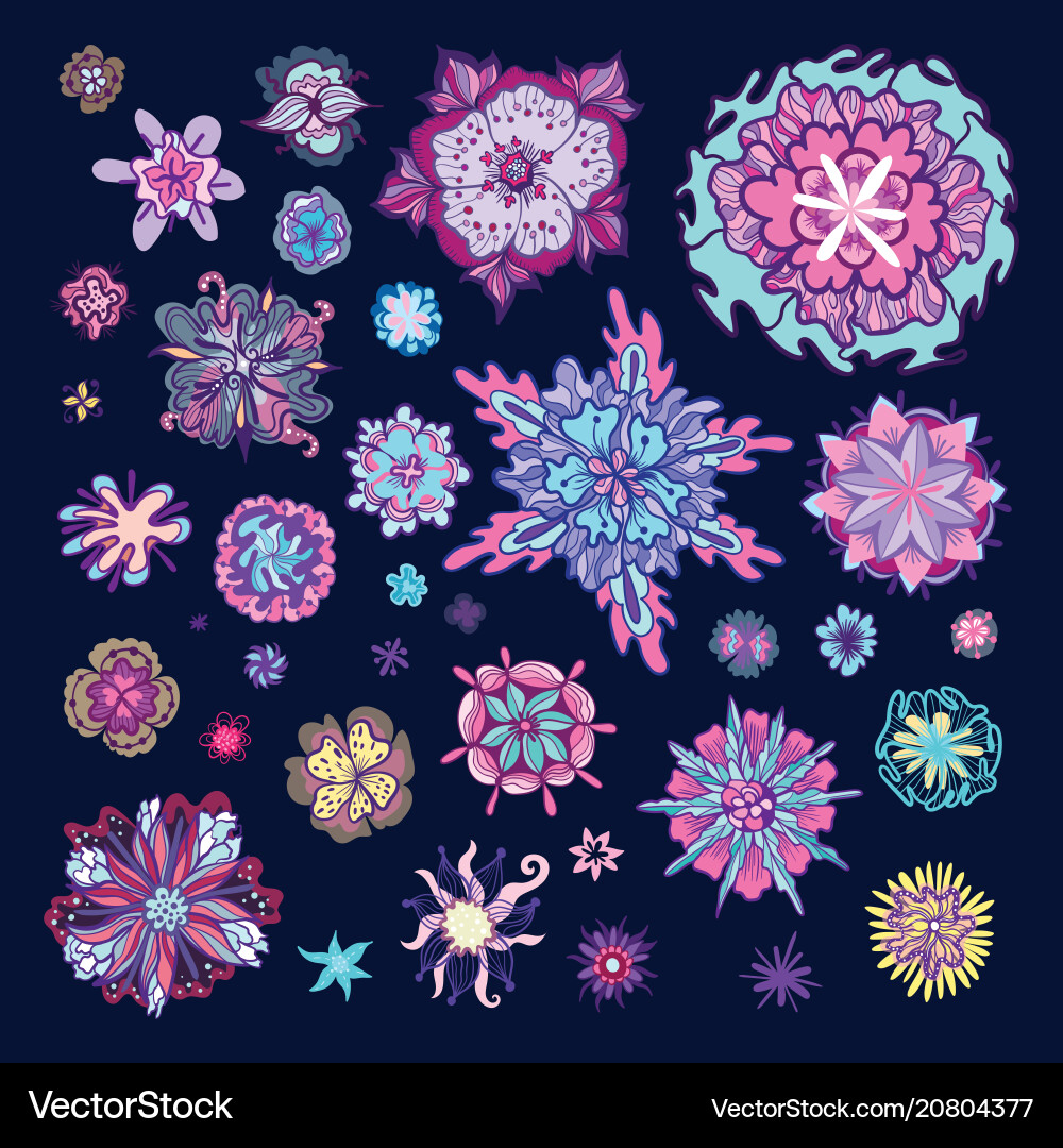 Flowers set Royalty Free Vector Image - VectorStock