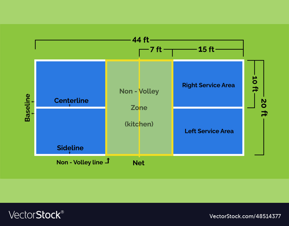 Pickleball court Royalty Free Vector Image - VectorStock