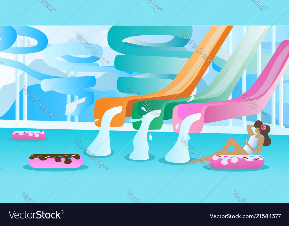 Water Slide Pool Background Vector Image Water Slide Pool Background Vector Image
