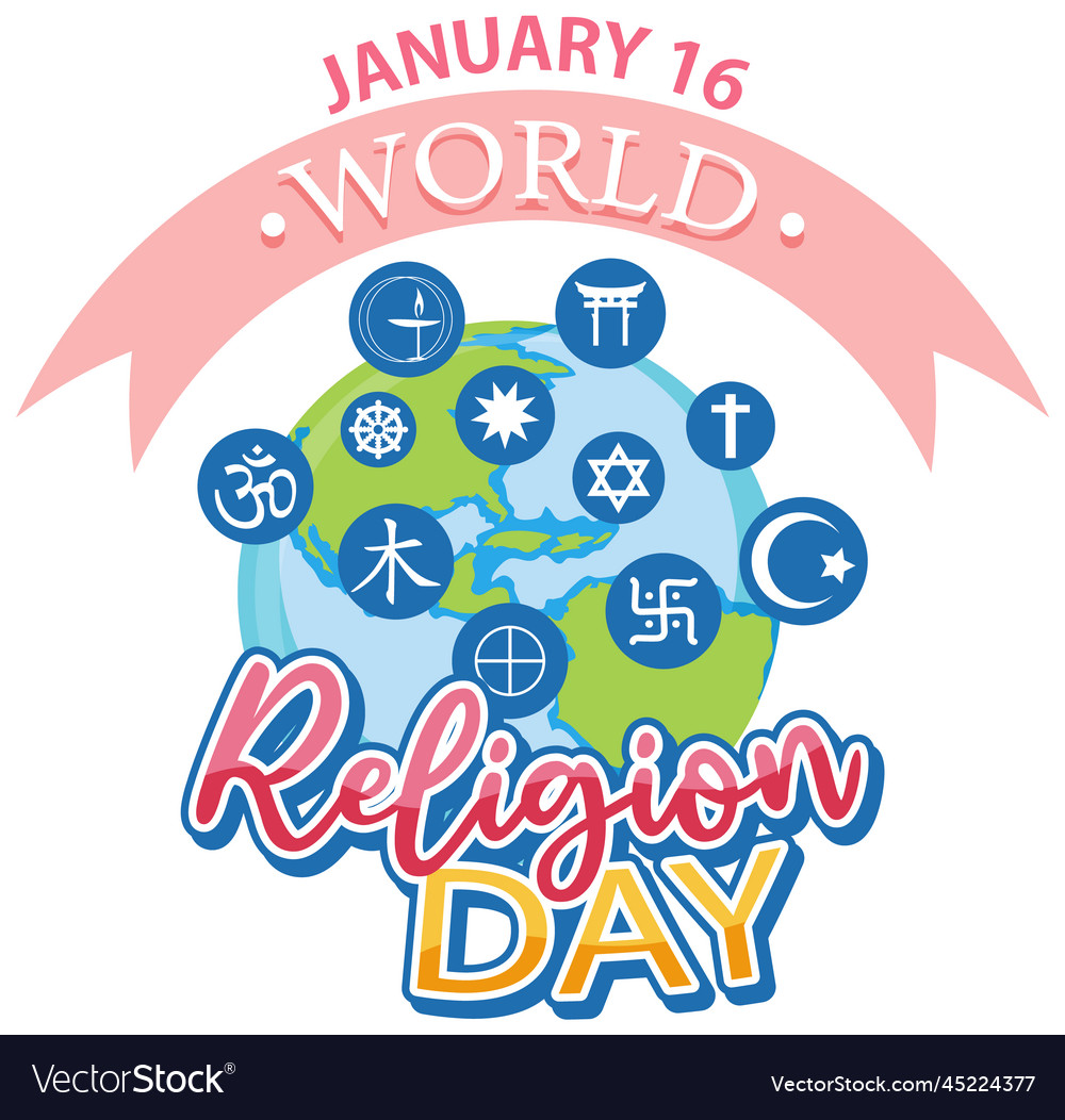 World religion day banner design Royalty Free Vector Image