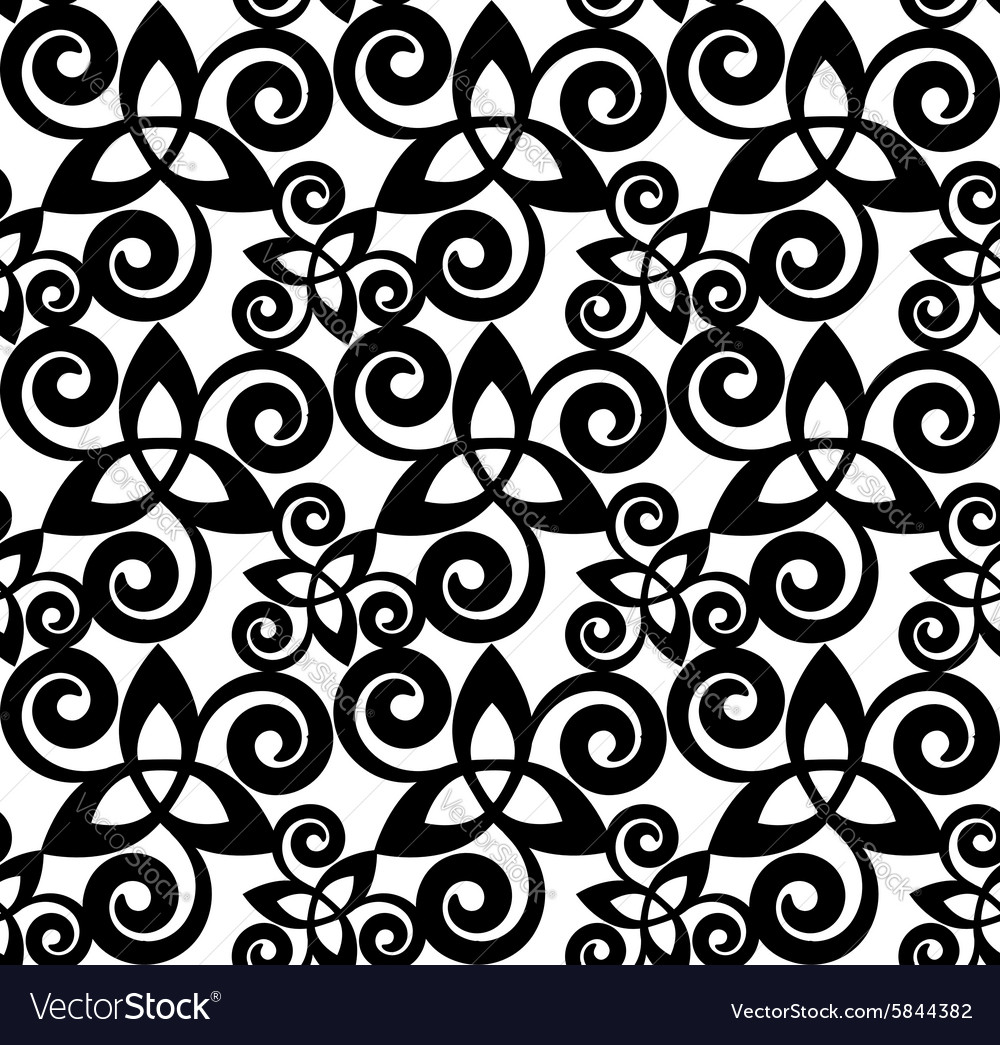 Black and white celtic triskels seamless Vector Image