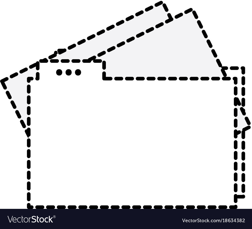 Dotted shape file folder with documents papers