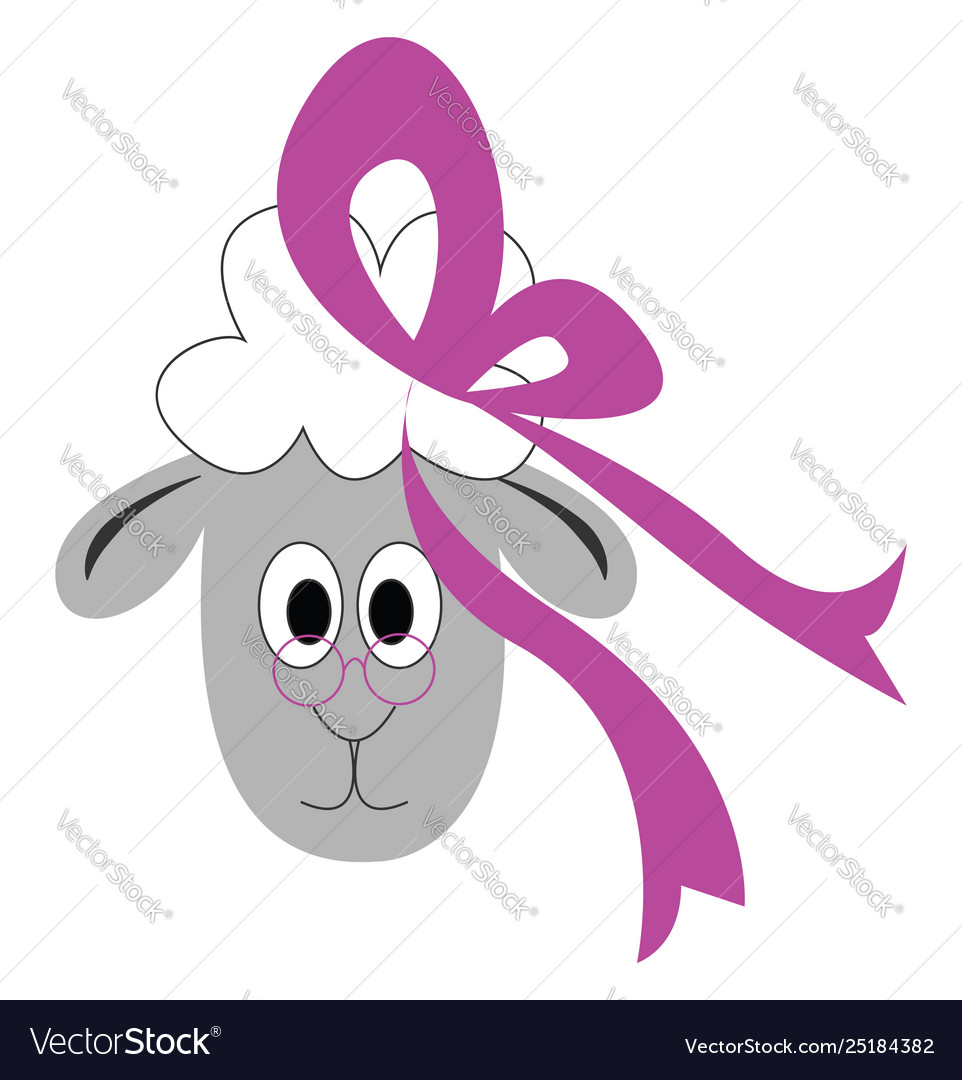 Girl lamb with purple eyegalsses and headband Vector Image