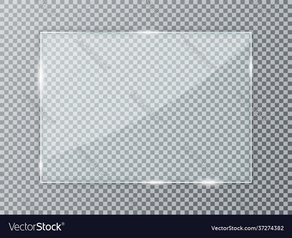 Glass plate on transparent background acrylic and Vector Image