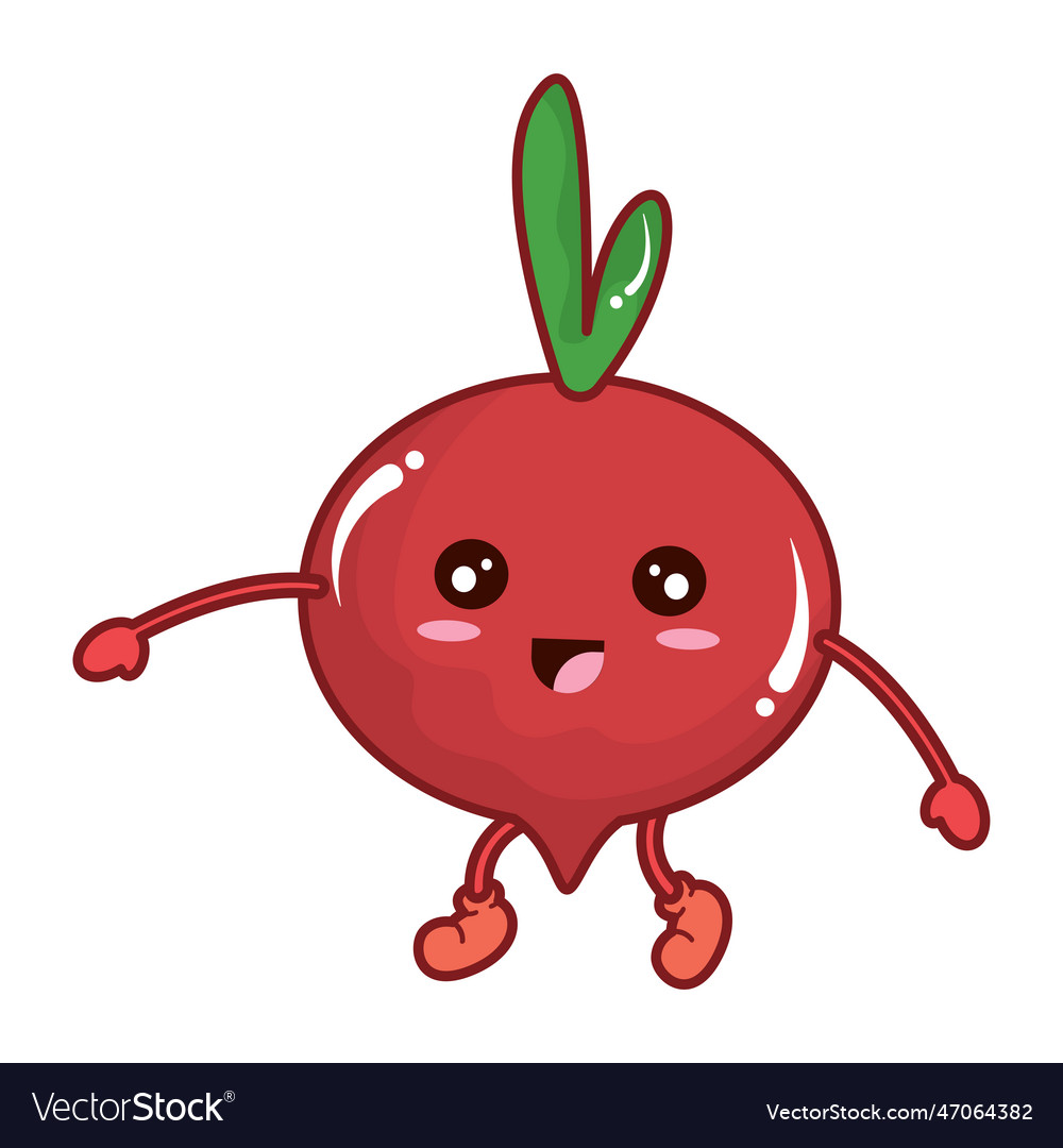 Isolated cute radish vegetable character