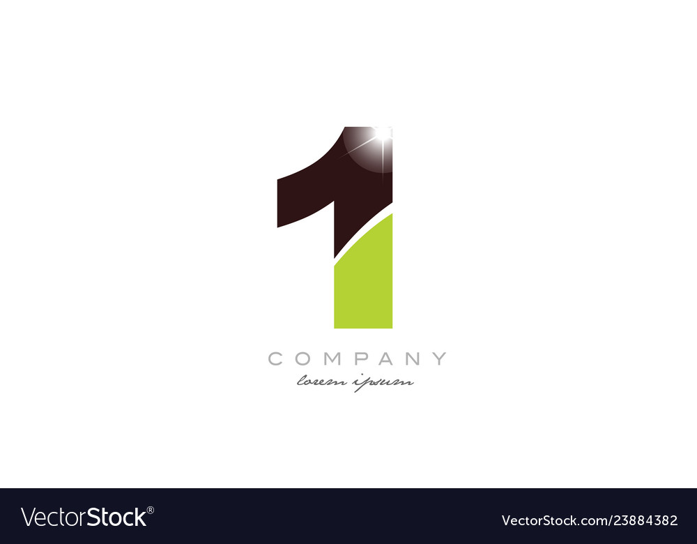 Number 1 in green and brown color for logo icon