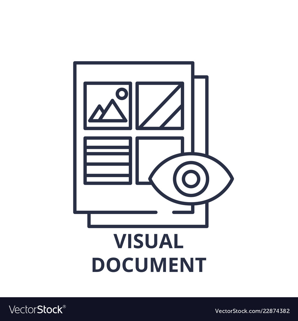 Visual document line icon concept visual document Vector Image