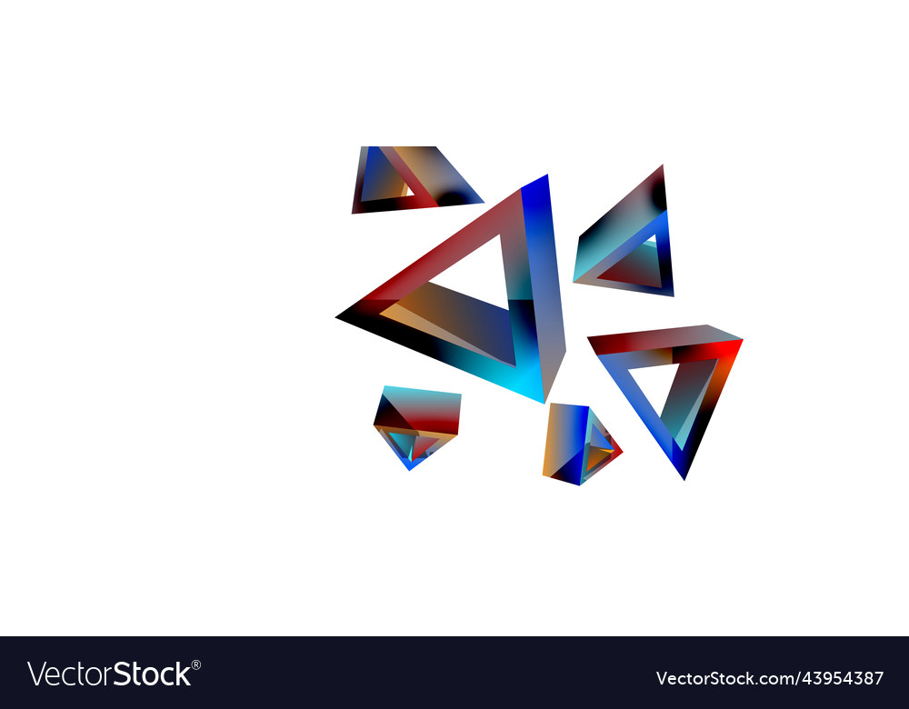 3d triangle abstract background basic shape vector image 3d triangle abstract background basic shape