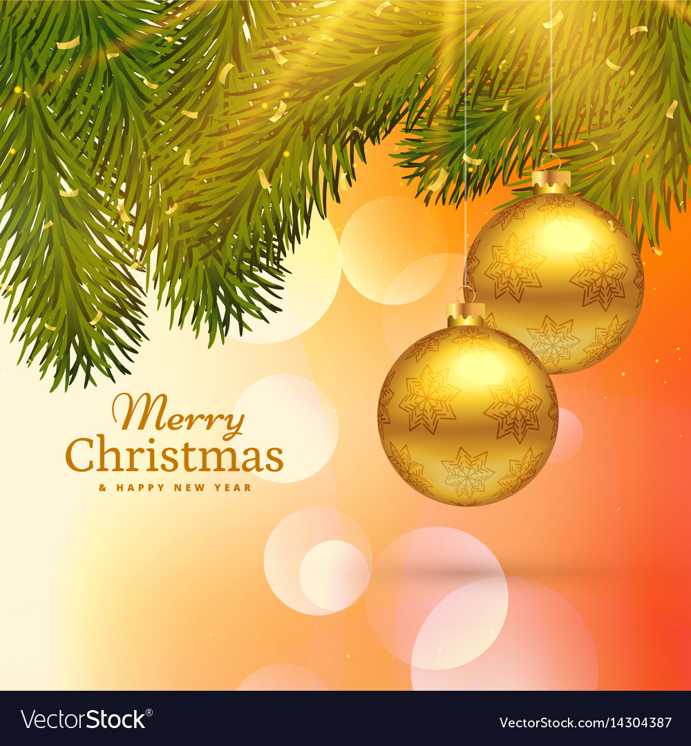 Beautiful Merry Christmas Greeting Card Design Vector Image