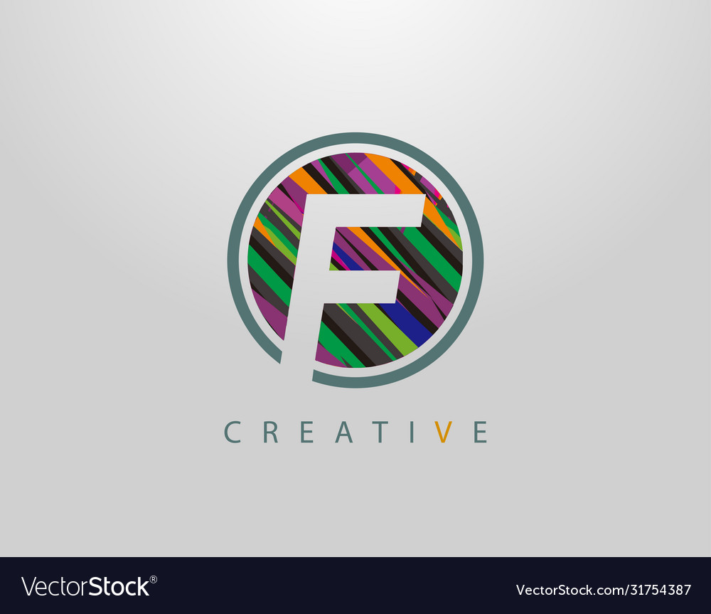 Creative f letter logo modern abstract circle