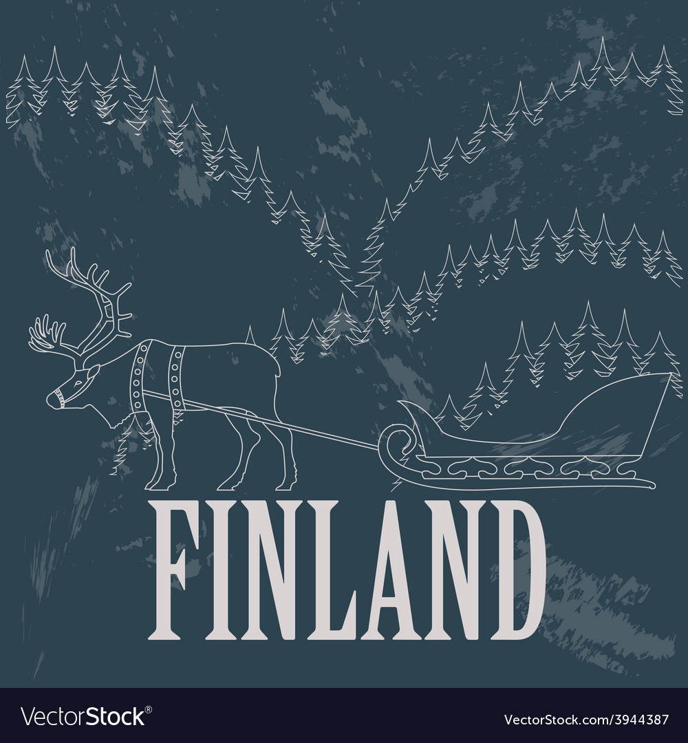 Finland landmarks retro styled image