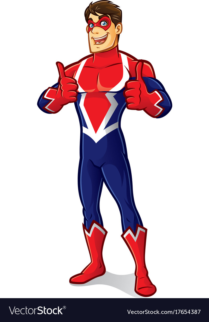 Friendly Superhero Thumb Up Royalty Free Vector Image Friendly Superhero Thumb Up Royalty Free Vector Image