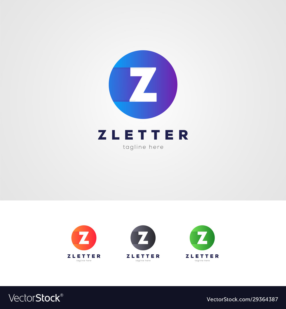 Gradient z letter logo design template Royalty Free Vector