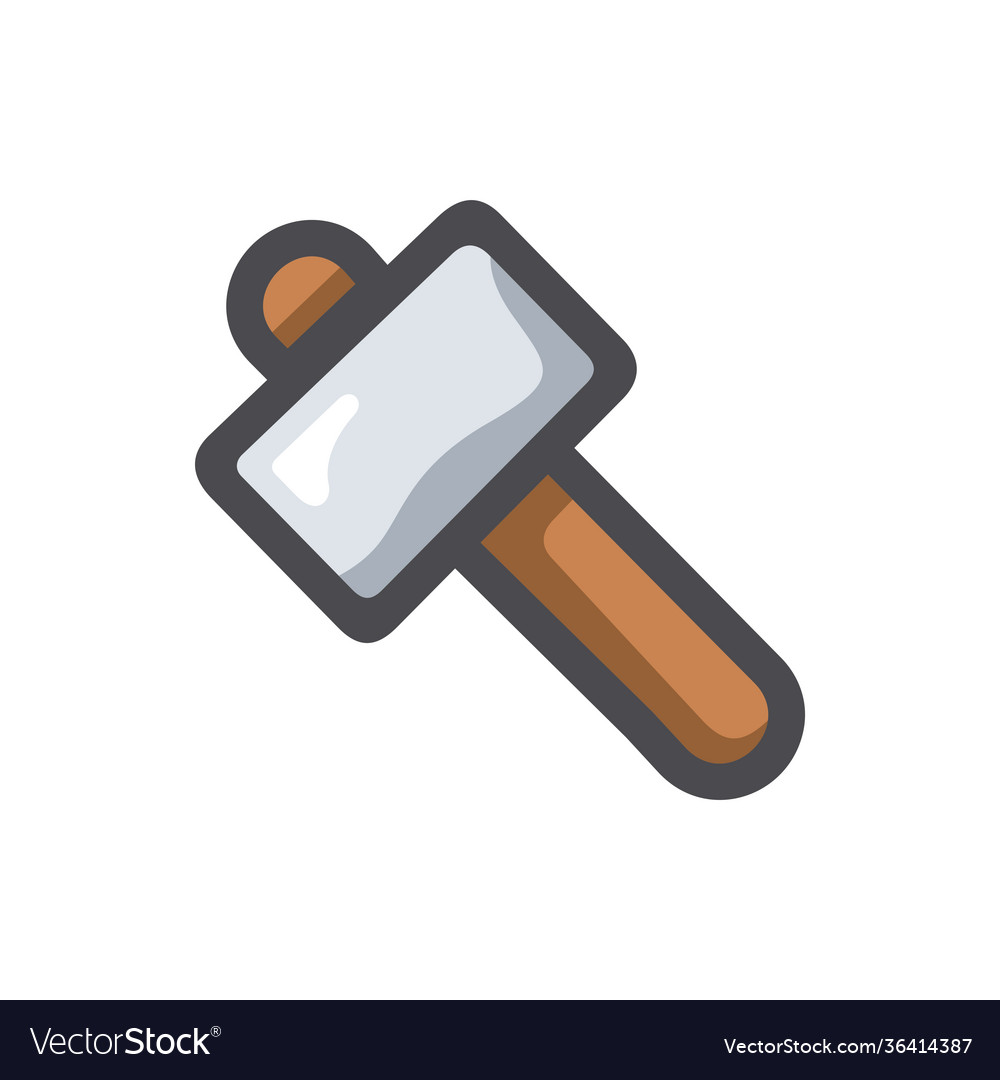 Hammer-Schlittenhammer Werkzeug-Symbol Cartoon